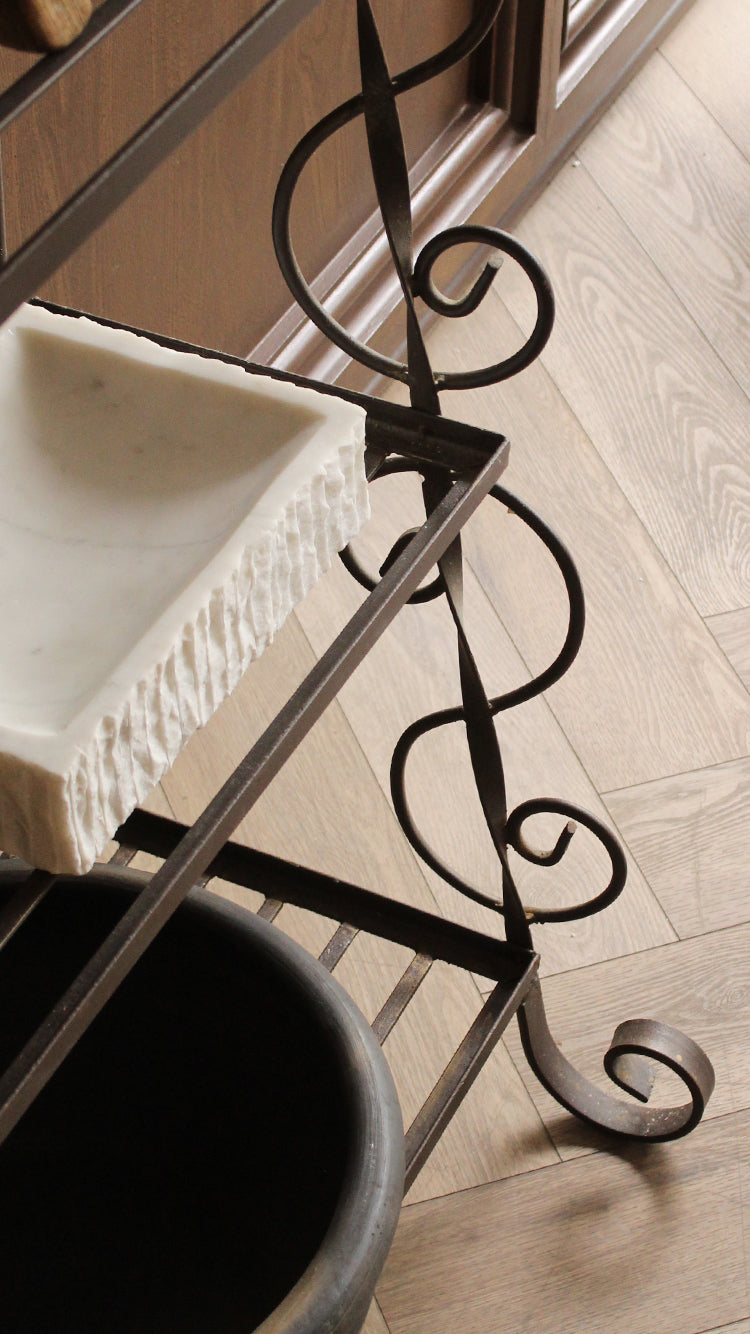 Vintage Wrought Iron Baker's Rack Shelf