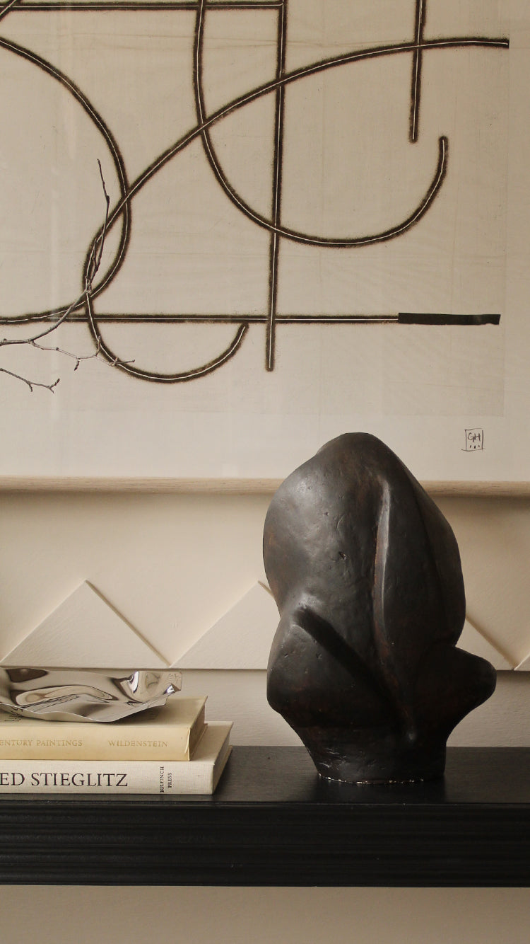Vintage Abstract Plaster Sculpture