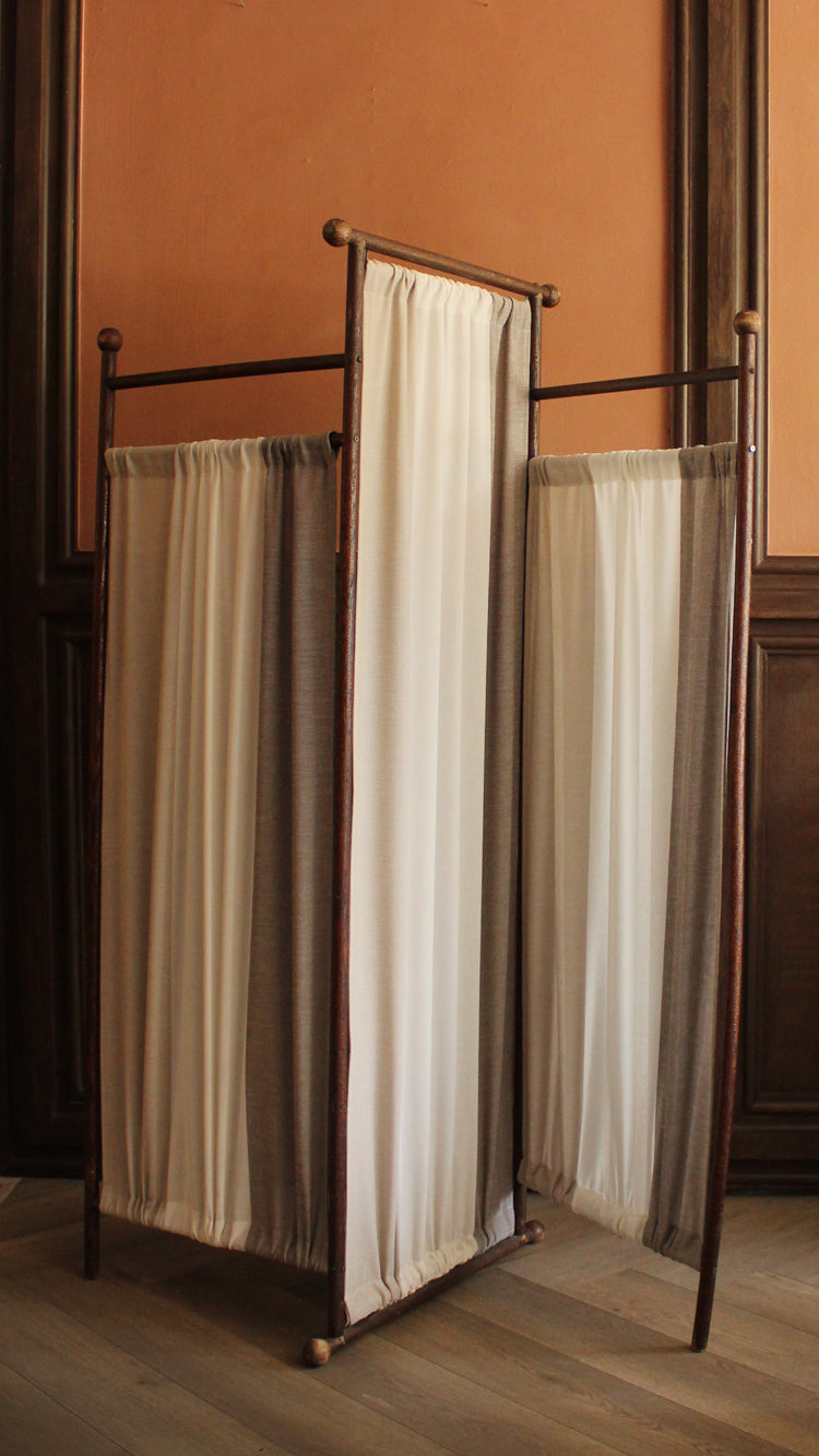 Antique Tri-Panel Folding Screen
