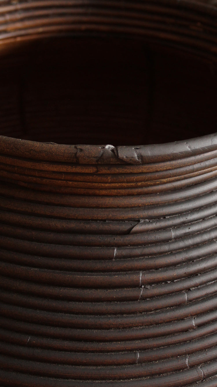 Vintage Pencil Reed Floor Pot