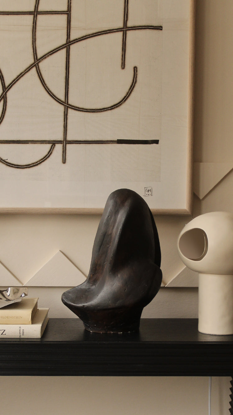 Vintage Abstract Plaster Sculpture