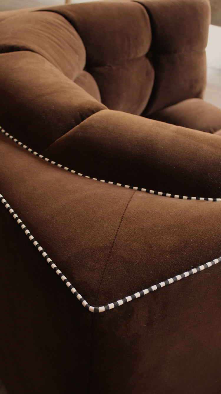 Vintage Brown Velvet Club Chair