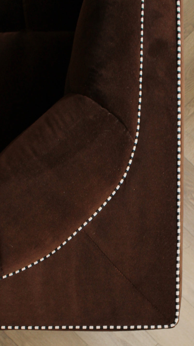 Vintage Brown Velvet Club Chair