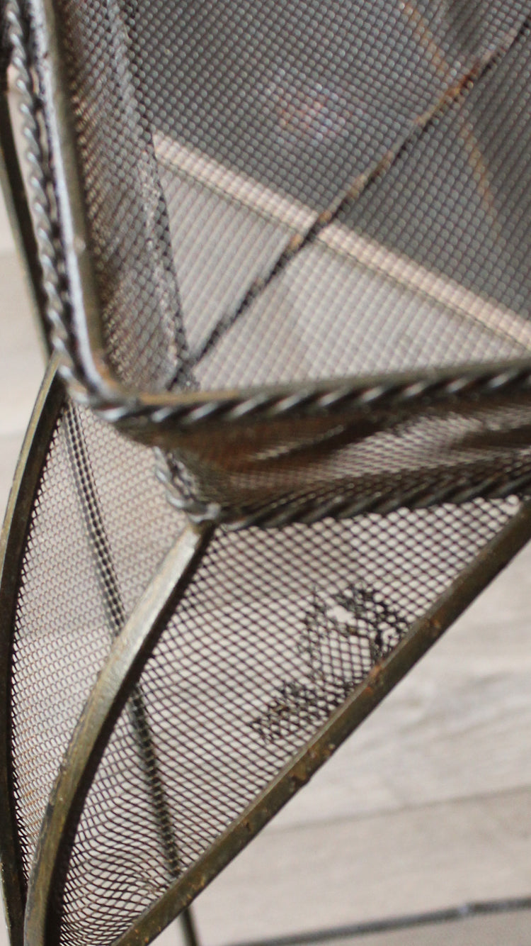 Vintage Woven Distressed Metal Pedestal