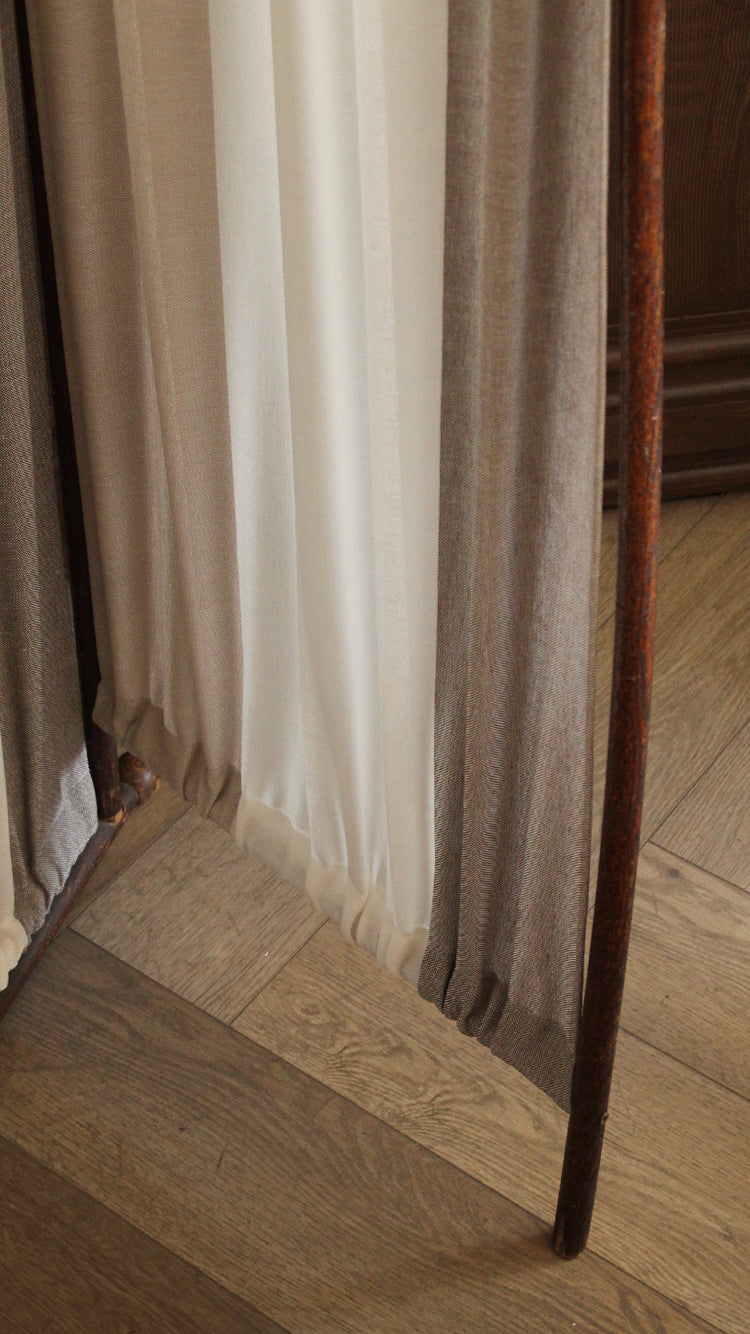 Antique Tri-Panel Folding Screen