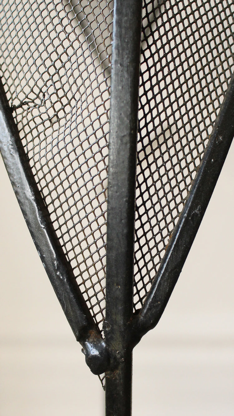 Vintage Woven Distressed Metal Pedestal