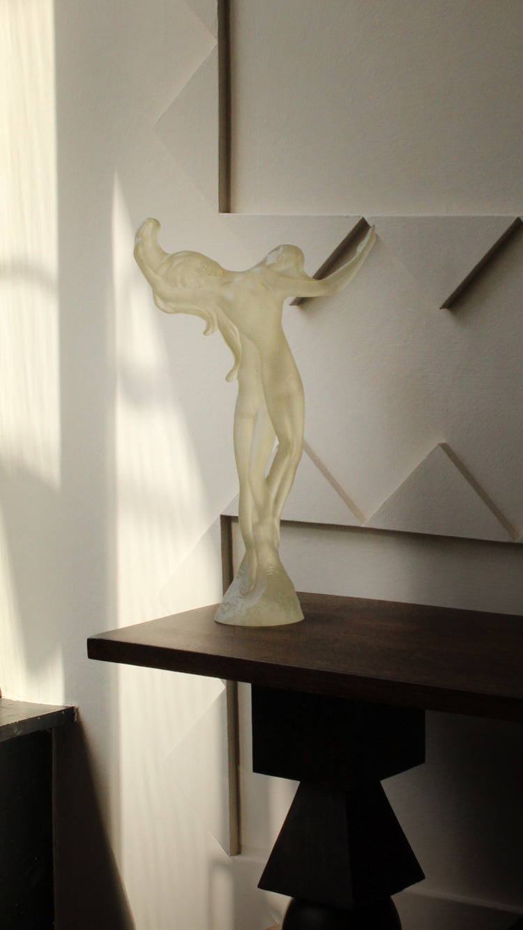 Vintage 1984 Frosted Lucite Figural Nude Sculpture