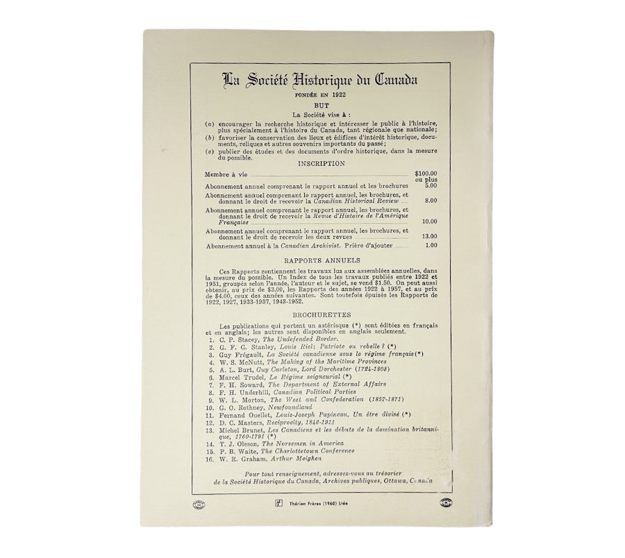 Revue d'histoire de l'Amérique Française 1967 Softcovers