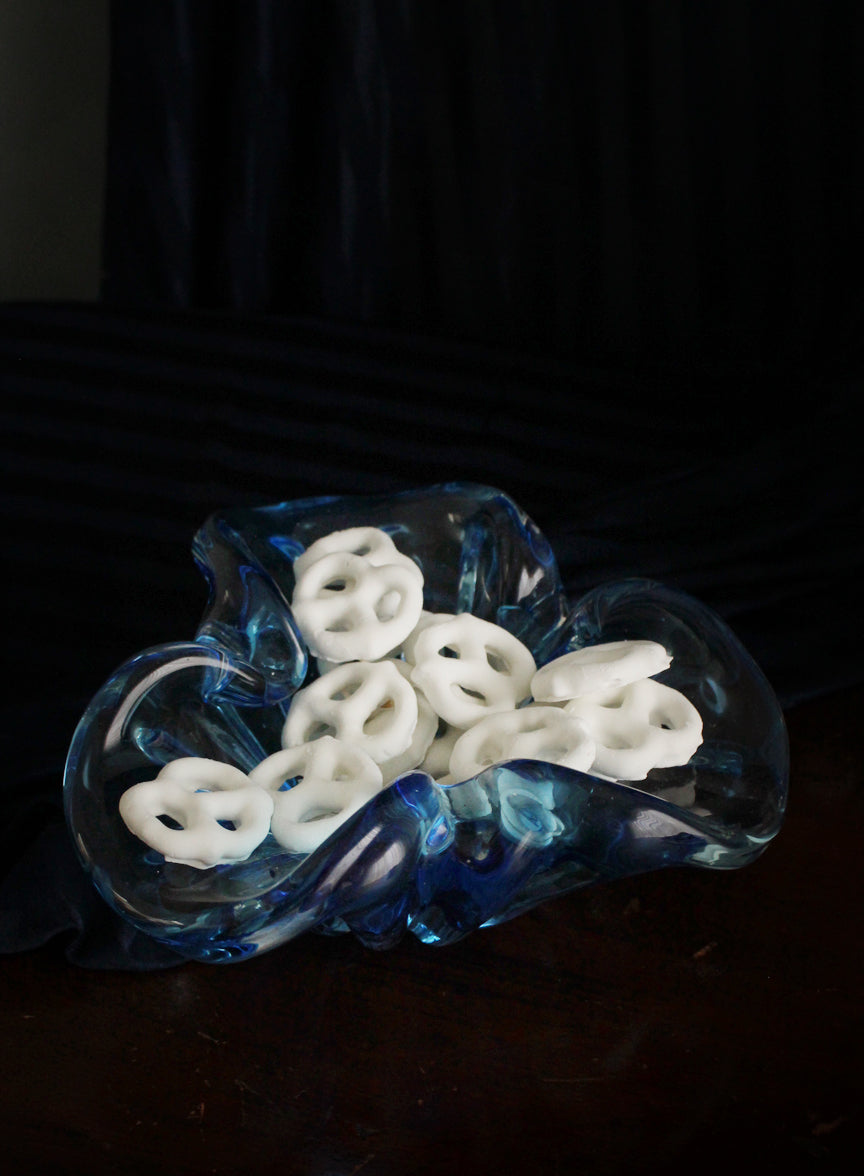 Vintage Blue Art Glass Catchall
