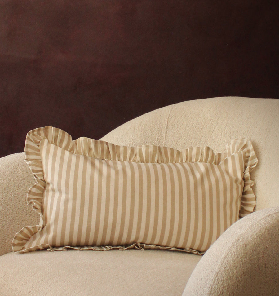 Palmeiras Cotton Striped Lumbar Pillow Cover