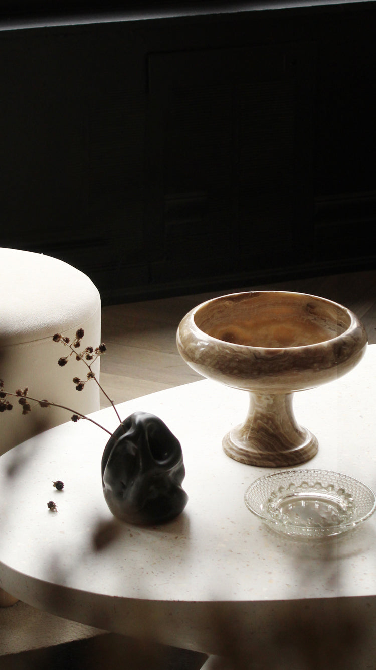 Vintage Onyx Pedestal Bowl