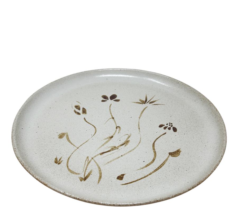 Vintage Stoneware Floral Plate