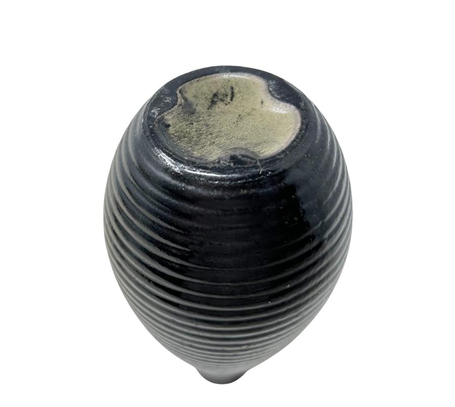 Vintage Ribbed Ceramic Bud Vase