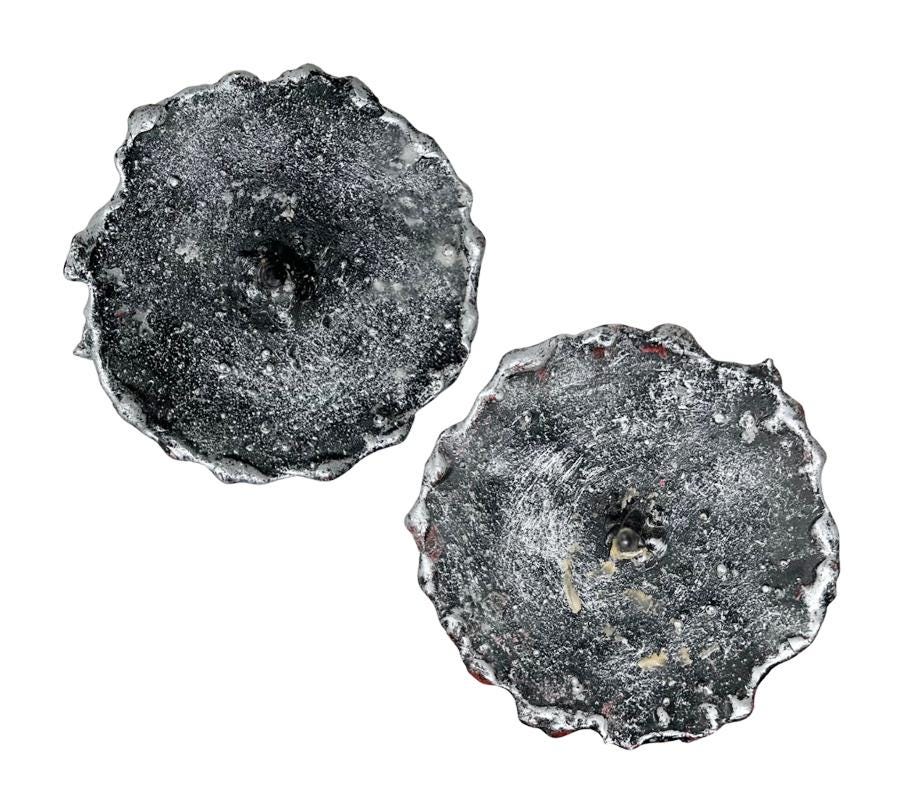 1950’s Italian Brutalist Cast Metal Candle Holders