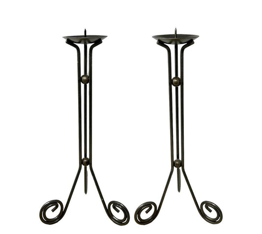 Vintage Post Modern Metal Candle Holders