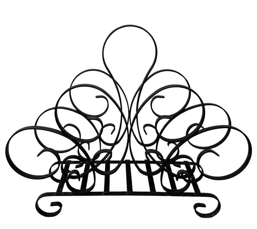 Vintage Spanish Revival Wrought Iron Magazine Rack