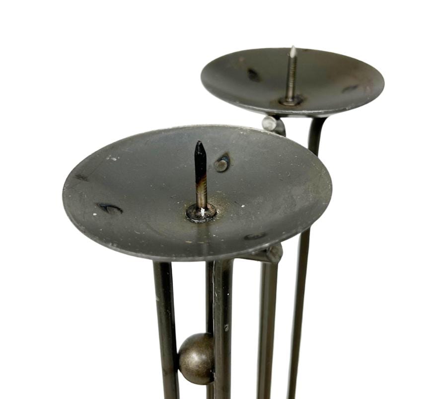 Vintage Post Modern Metal Candle Holders