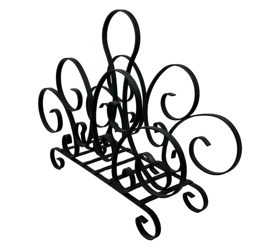 Vintage Spanish Revival Wrought Iron Magazine Rack