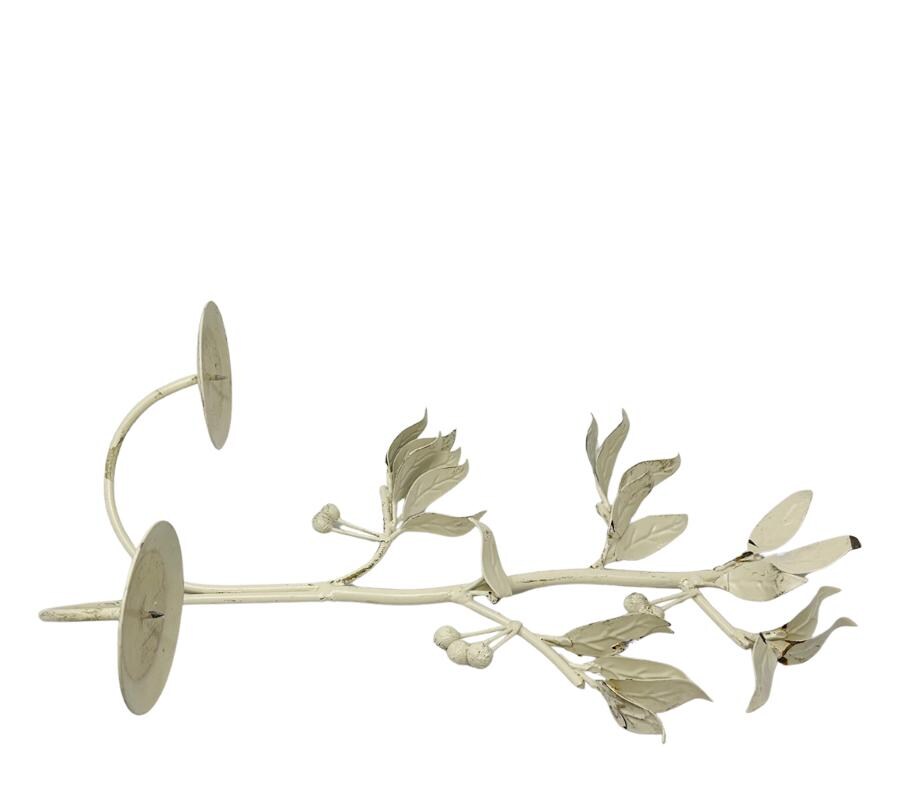 Vintage Rustic Berry & Foliage Metal Wall Sconce