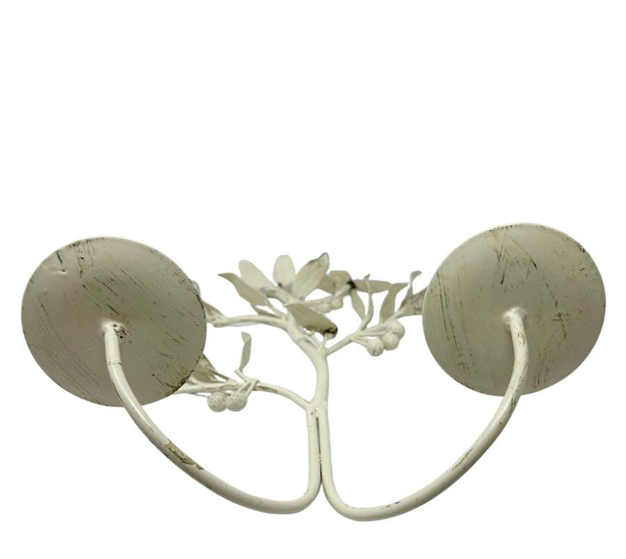 Vintage Rustic Berry & Foliage Metal Wall Sconce