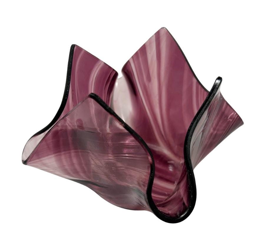 Art Glass Handkerchief Vessel