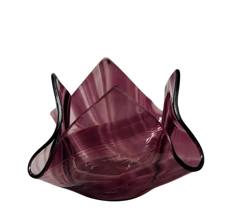 Art Glass Handkerchief Vessel