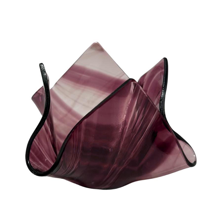Art Glass Handkerchief Vessel
