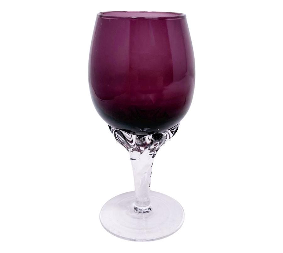 Set of 5 Vintage Amethyst Liqueur Glasses