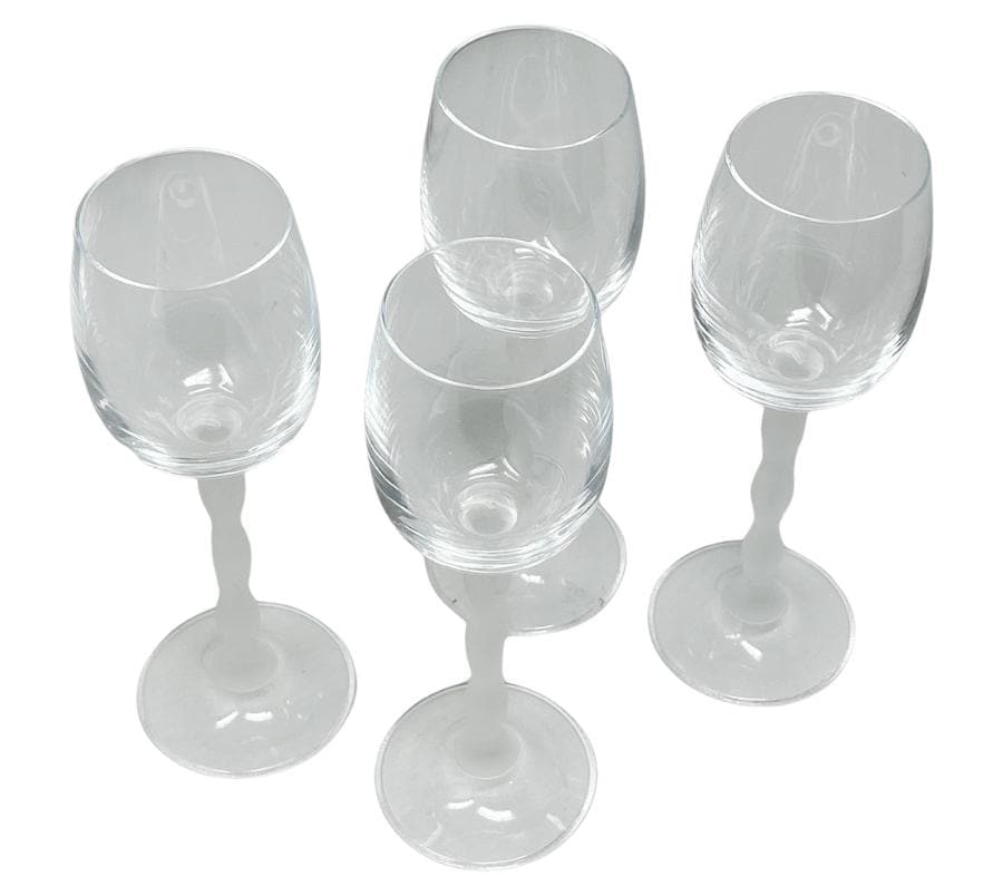 Set of 4 Vintage Mikasa Sofia Frost Crystal Wine Glasses