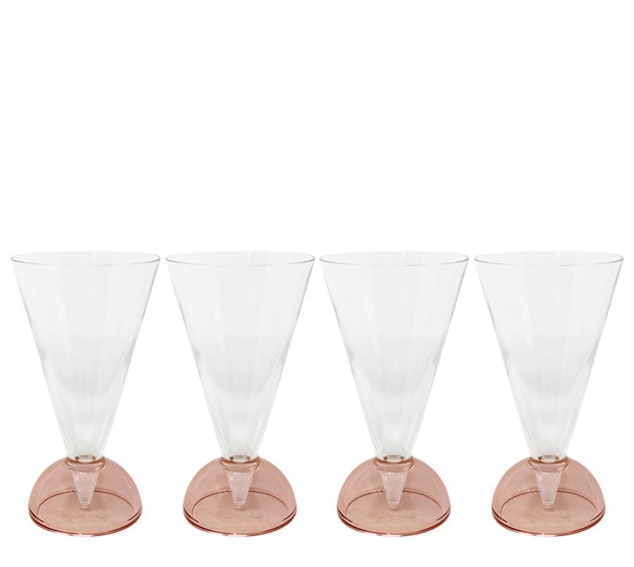 Set of 4 Vintage Luigi Bormiolo Tintoretto Crystal Glasses