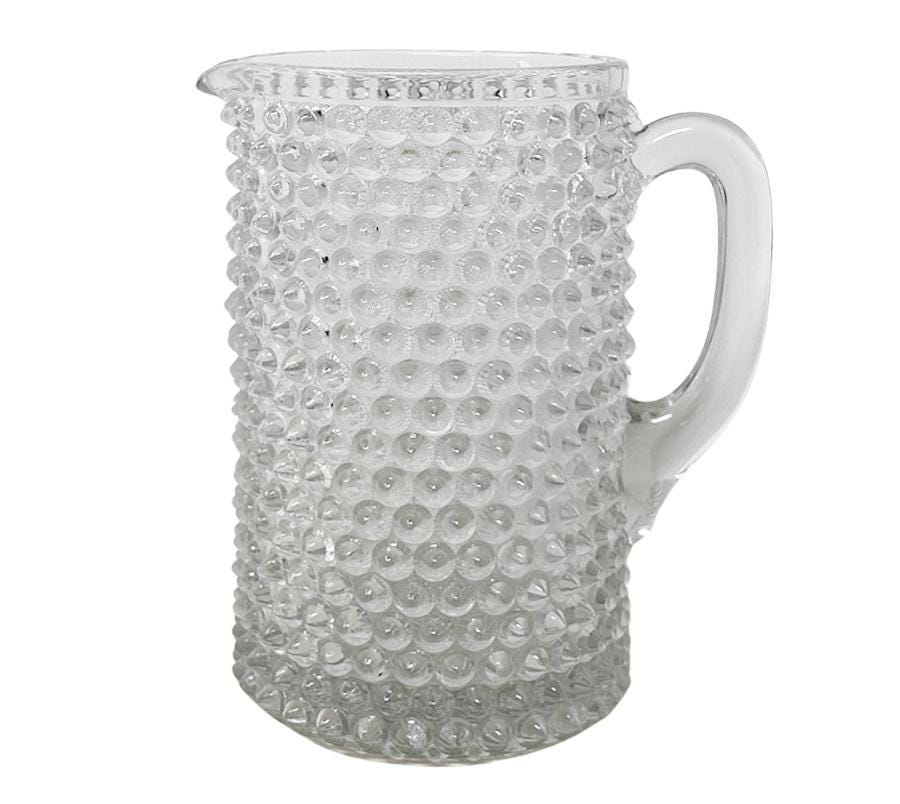 Antique 1880’s Pressed Glass Hobnail Pitcher