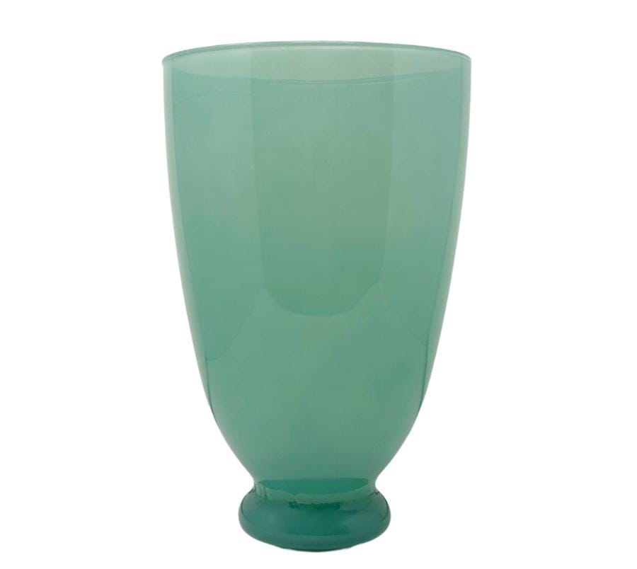 Vintage Art Glass Teal Pedestal Vase