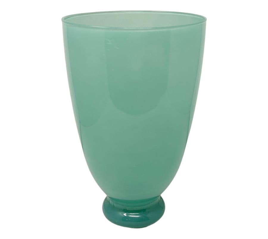 Vintage Art Glass Teal Pedestal Vase