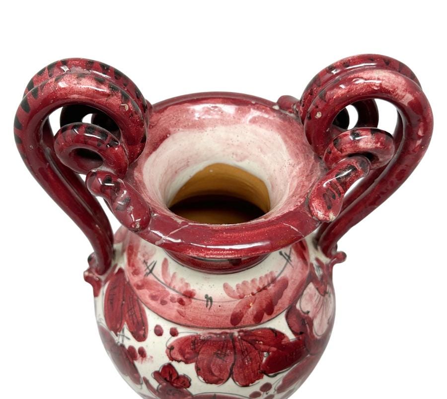 Vintage Distressed Italian Painted Urn