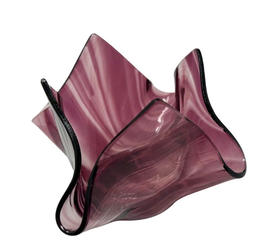 Art Glass Handkerchief Vessel