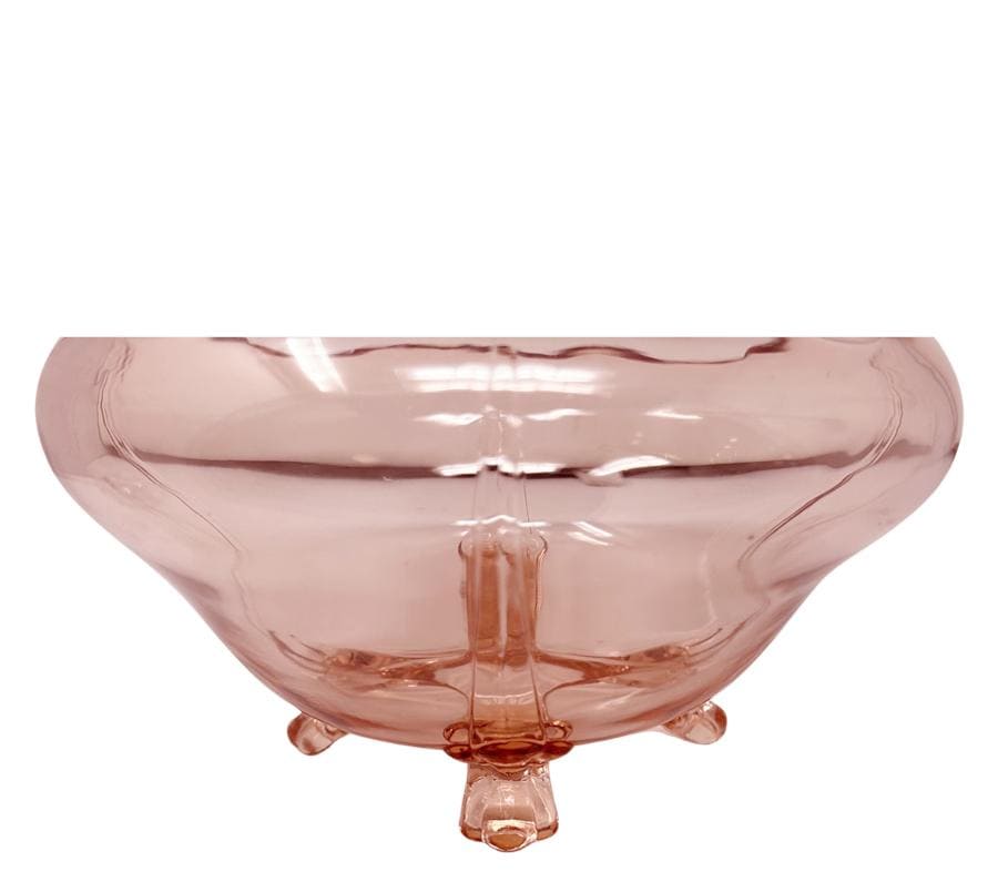 Vintage Footed Rose Glass Bowl