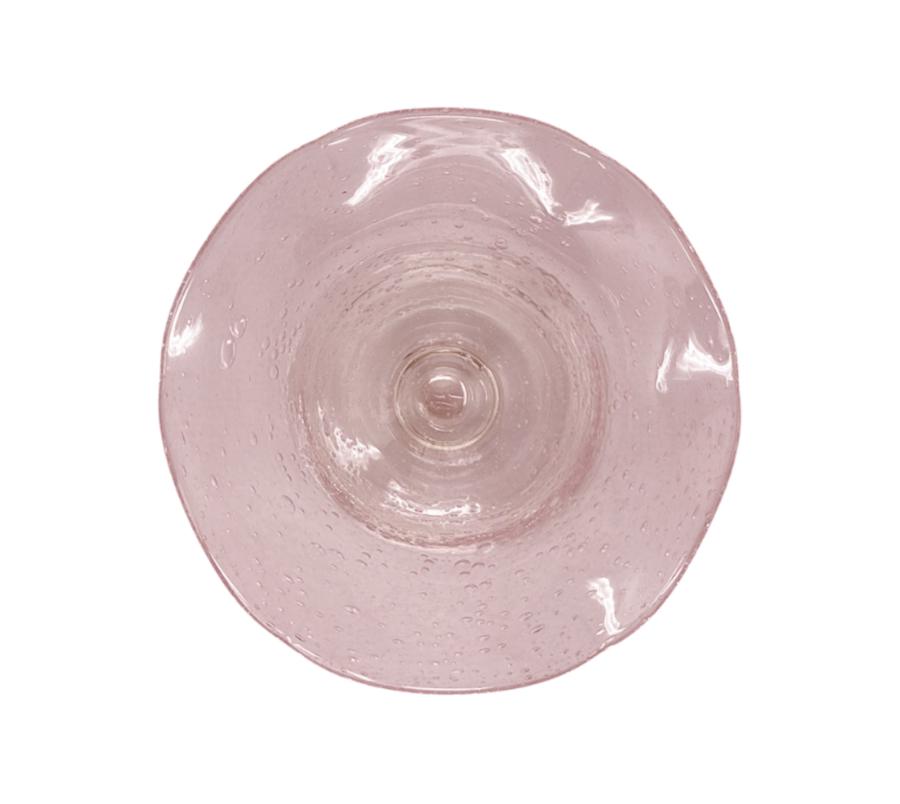 Vintage Art Glass Pink Pedestal Bowl
