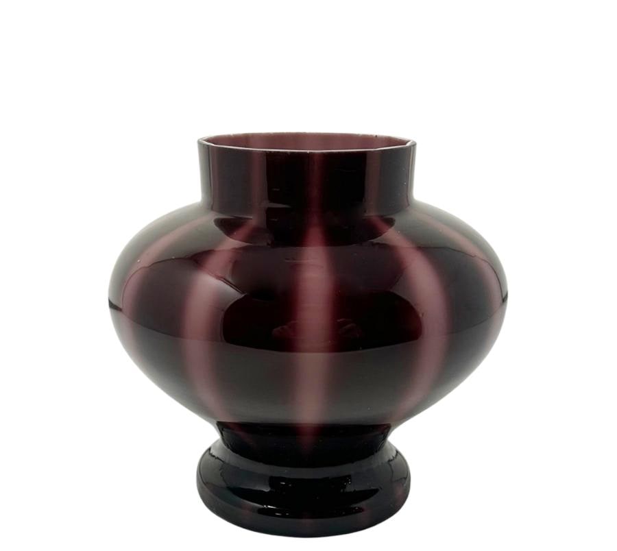 Vintage Art Glass Striped Vase