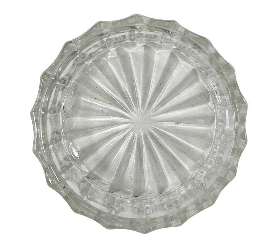 Vintage Cherry Pewter & Crystal Trinket Dish