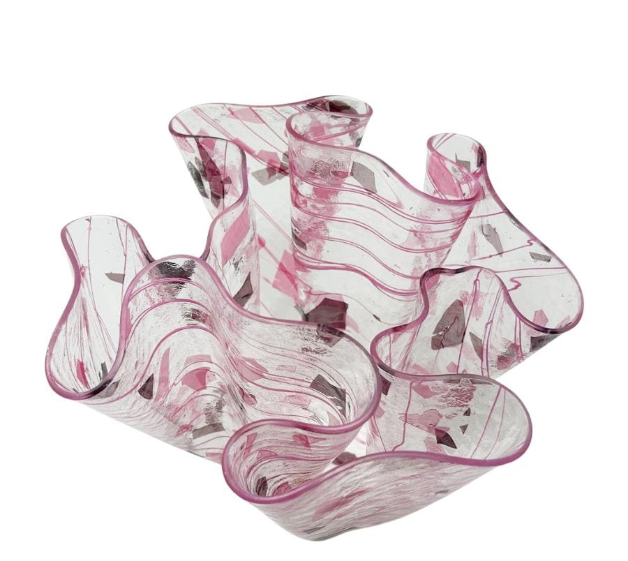 Vintage Art Glass Ruffled Vessel