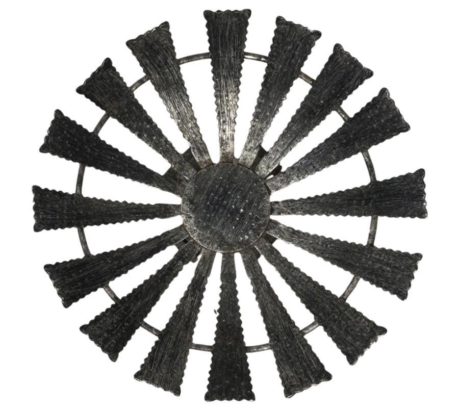 Vintage Brutalist Metal Footed Bowl