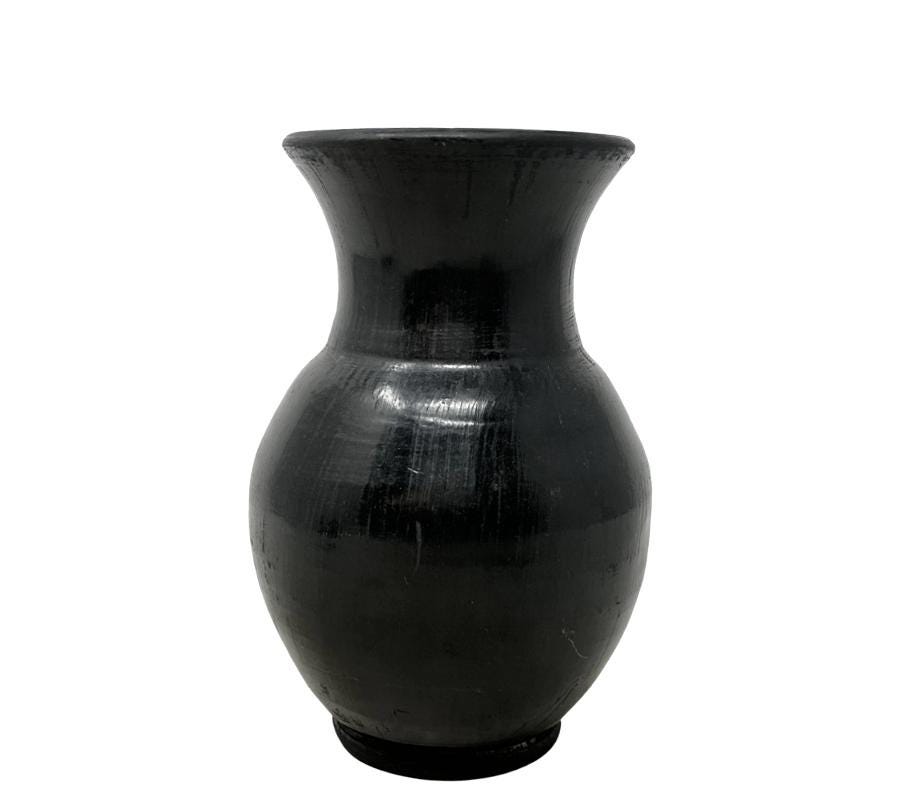 Vintage Oaxaca Mexico Black Clay Pot