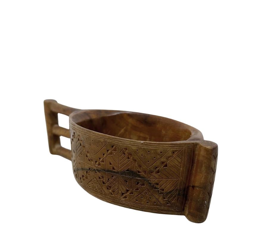 Vintage Swedish Folk Art Wooden Vessel