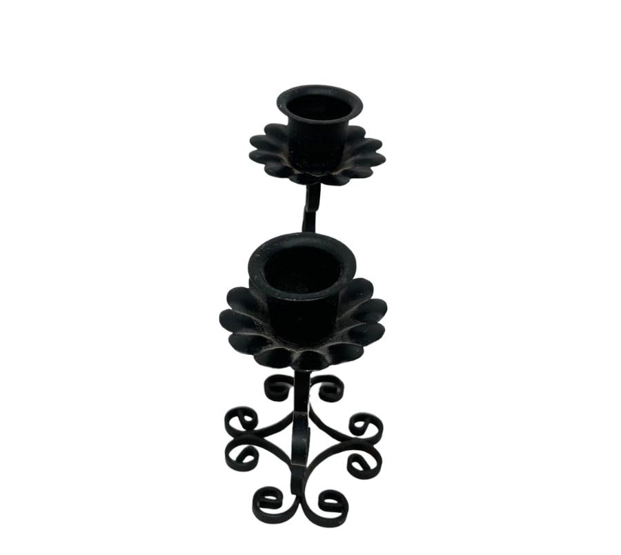 Vintage Spanish Revival Metal Candle Holder