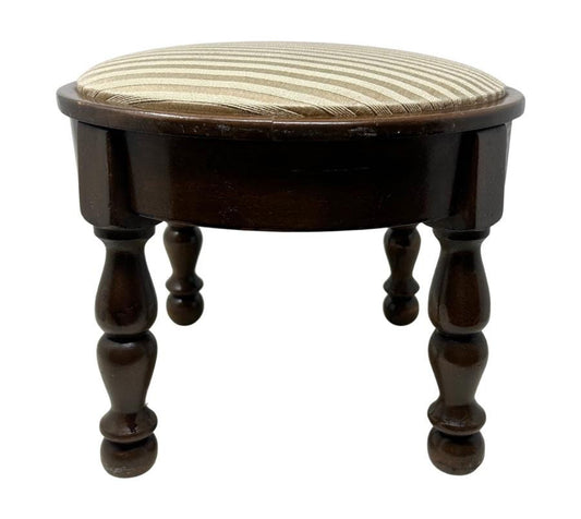 Vintage Upholstered Wooden Foot Stool
