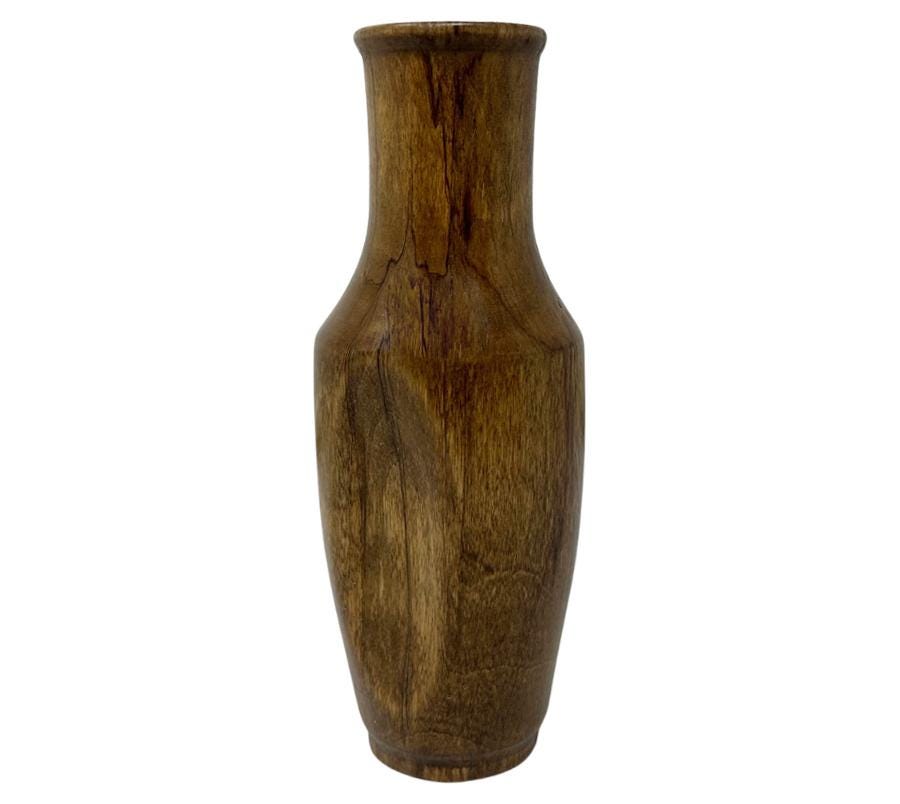 Vintage Carved Wooden Vase