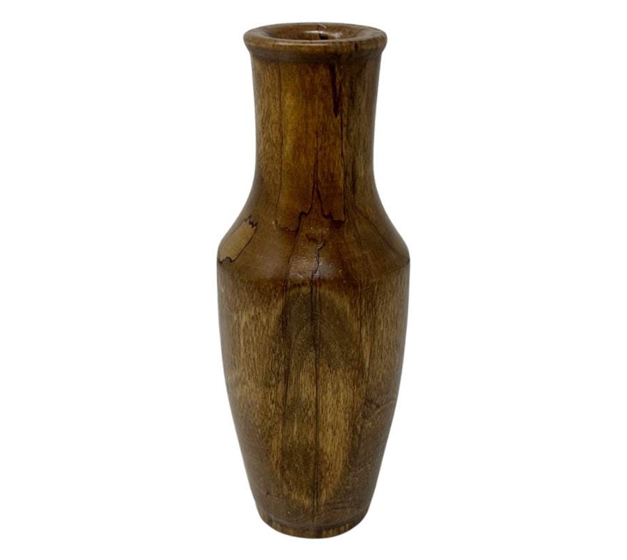 Vintage Carved Wooden Vase