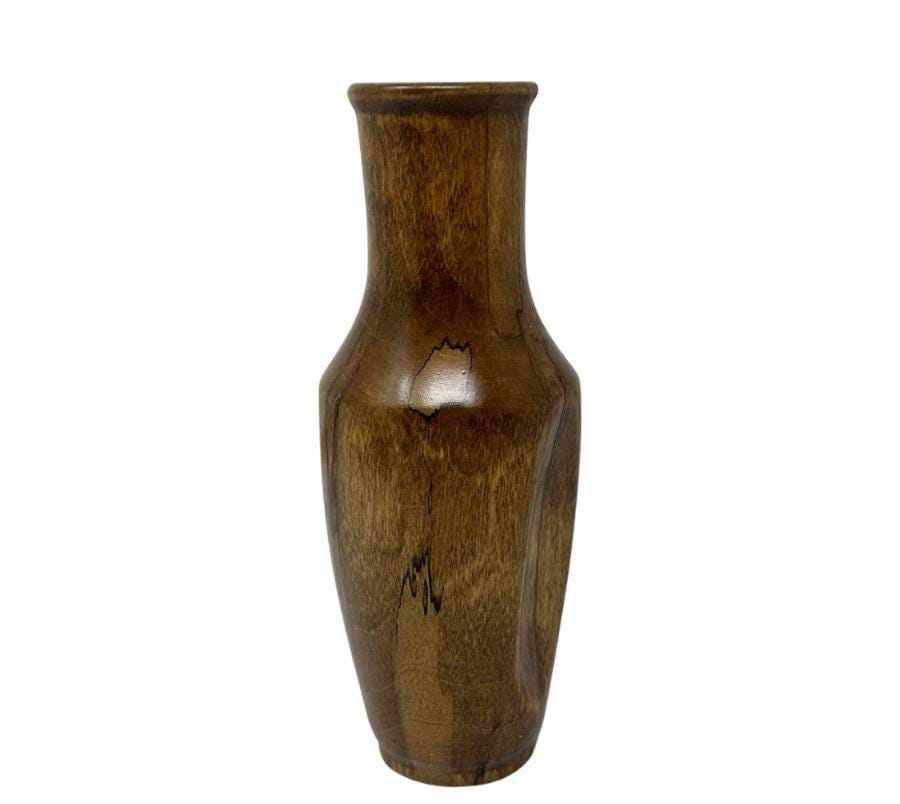 Vintage Carved Wooden Vase