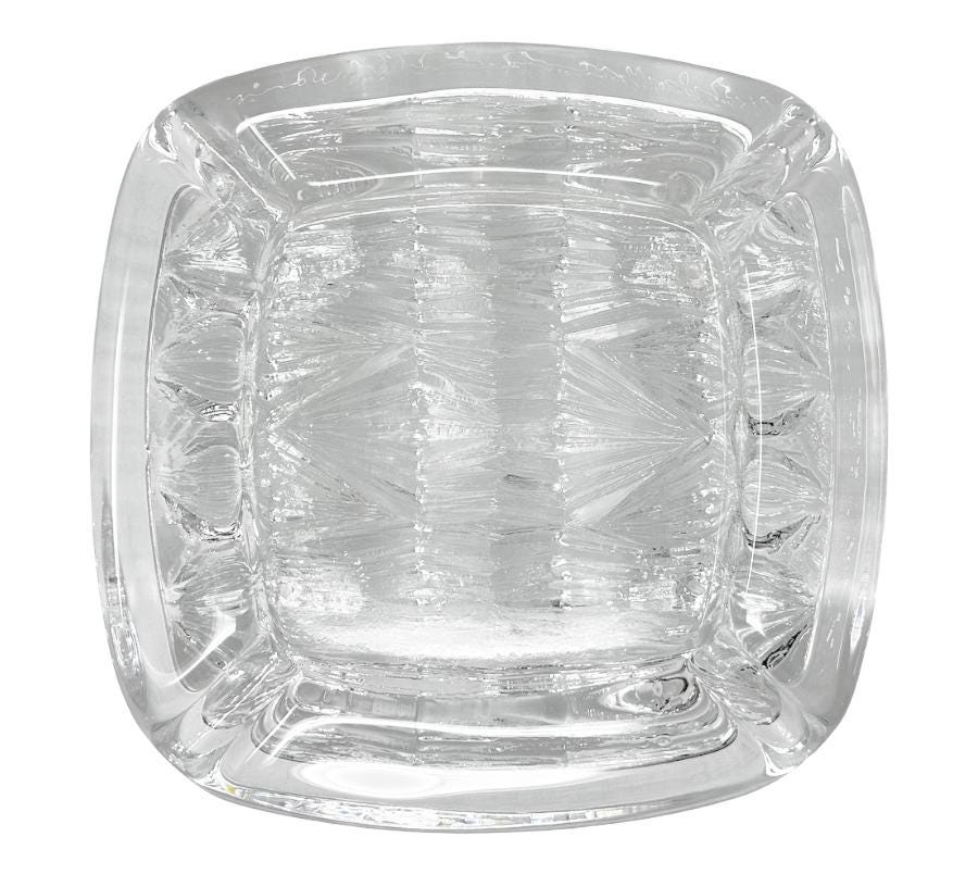 Vintage Art Glass Footed Dish