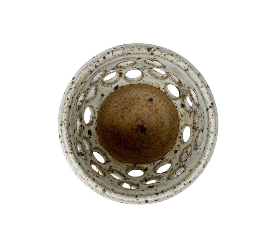 Vintage Stoneware Hole Punched Vessel